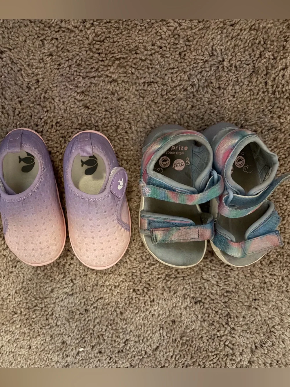 Girls Lavender to Pink Ombre Slip-On Water Shoes & light up stride rite sandals